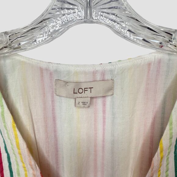 LOFT Striped Button Down Midi Dress - Picture 4 of 6